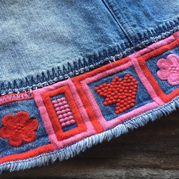 Buffalo David Bitton Embroidered Denim Jean Skirt - Picture 3 of 7